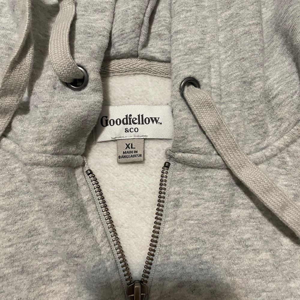 Goodfellow & Co Heather Gray Full-Zip Hoodie with Drawstring